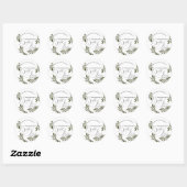 Waterverf Blad Tak Groene Bruiloftsdouche Ronde Sticker (Vel)