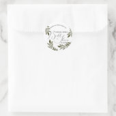 Waterverf Blad Tak Groene Bruiloftsdouche Ronde Sticker (Tas)