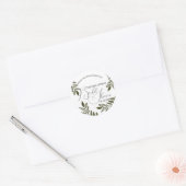 Waterverf Blad Tak Groene Bruiloftsdouche Ronde Sticker (Envelop)