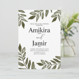 Waterverf Blad Tak Groene Simpele Trouw  Kaart