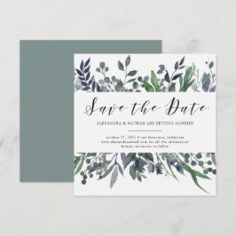 Waterverf Blad | Trouw Save the Date Kaart