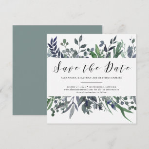 Waterverf Blad Trouw Save the Date Kaart