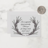 Waterverf blad voor na de begrafenis bedankkaarten notitiekaartje (Voorkant / Achterkant in situ)