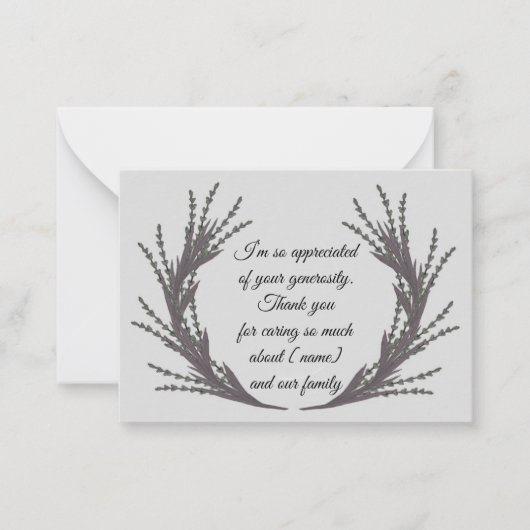 Waterverf blad voor na de begrafenis bedankkaarten notitiekaartje (Voorkant)