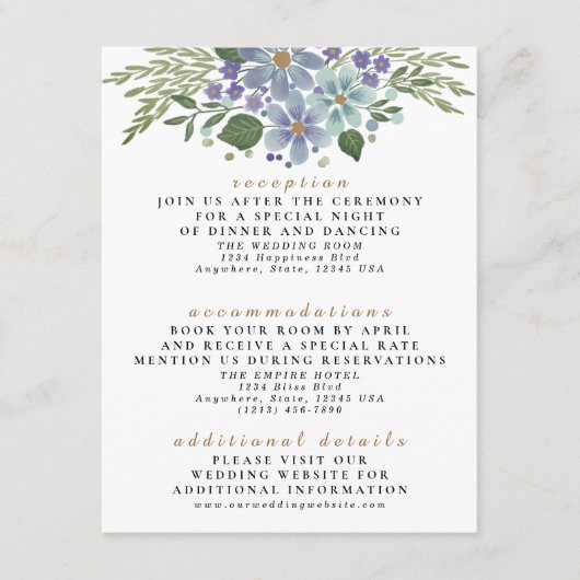 Waterverf bladeren 04d bruiloft behuizing Kaart (Voorkant)