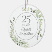 Waterverf bladeren 25e bruiloft Jubileum Keramisch Ornament (Links)