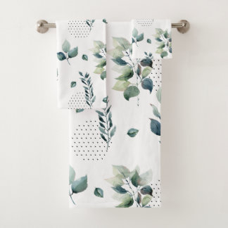 Waterverf bladeren bad handdoek