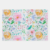 Waterverf Bladeren & Bloemen Inpakpapier Vel (Voorkant)