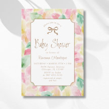 Waterverf Bladeren Blush Mosterd Salie Baby Shower