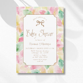 Waterverf Bladeren Blush Mosterd Salie Baby Shower Kaart