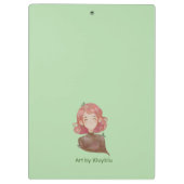 Waterverf bladeren & boom meisje karakter klembord (Achterkant)