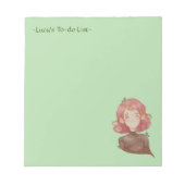 Waterverf bladeren & boom meisje karakter notitieblok (Voorkant)