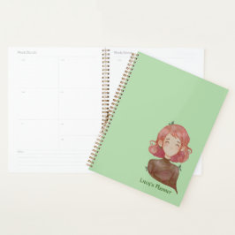 Waterverf bladeren & boom meisje karakter planner