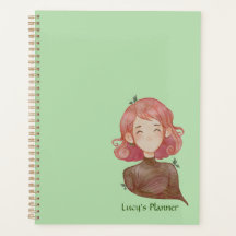 Waterverf bladeren & boom meisje karakter