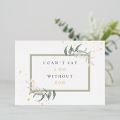 waterverf bladeren bruidsmeisje voorstel folie uitnodiging (Staand Voorkant)