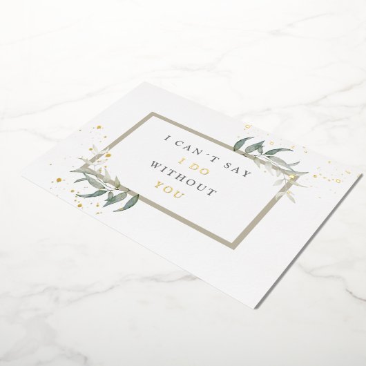 waterverf bladeren bruidsmeisje voorstel folie uitnodiging (Gedraaid)