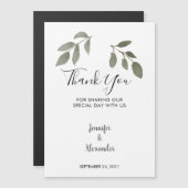 Waterverf bladeren dank u Bruiloft magnetische kaa (Voorkant / Achterkant)