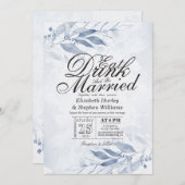 Waterverf Bladeren EAT Drinken & Trouwen Trouwdag Kaart (Voorkant / Achterkant)