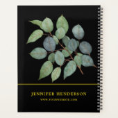 Waterverf bladeren elegant zwart goud professionee planner (Achterkant)