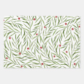 Waterverf Bladeren en Berries Winter   Inpakpapier Vel (Voorkant 2)