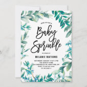 Waterverf bladeren en bessen met Baby Kaart (Voorkant)