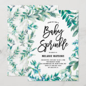 Waterverf bladeren en bessen met Baby Kaart (Voorkant / Achterkant)