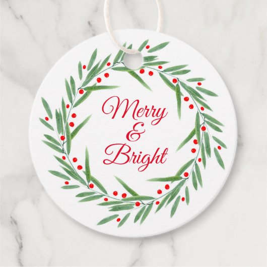 Waterverf bladeren en bessen Wreater Bedankjes Labels (Voorkant)