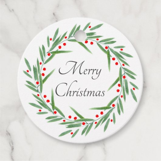 Waterverf bladeren en bessen Wreater Bedankjes Labels (Voorkant)