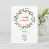 Waterverf bladeren en bessen Wreater Kaart (Staand voorkant)