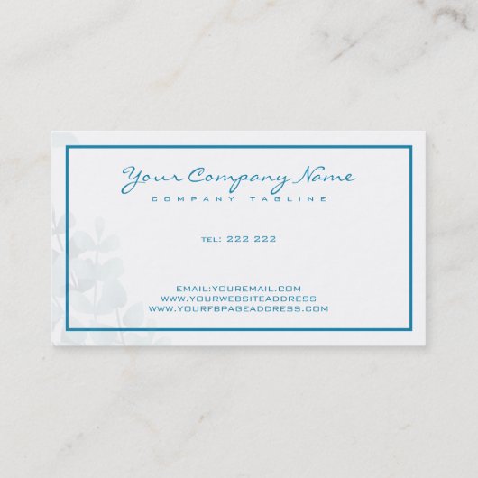 Waterverf bladeren en bloemen visitekaartje (Achterkant)