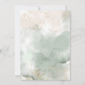 Waterverf bladeren, groen, Roos goud, baptisme Kaart (Achterkant)