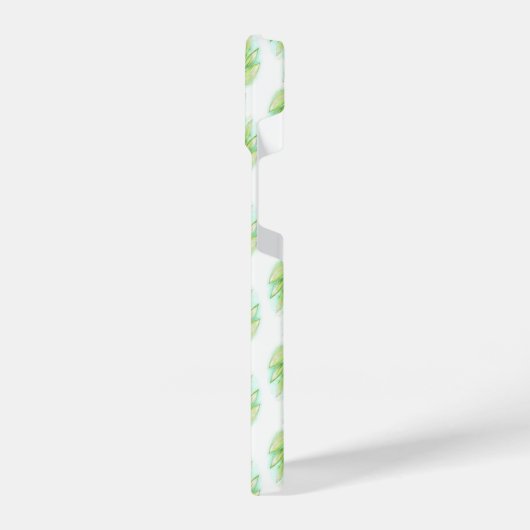 Waterverf bladeren groen wit iPhone hoesje (Linkerkant)