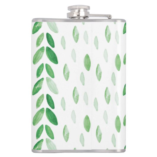 waterverf bladeren heupfles (Achterkant)