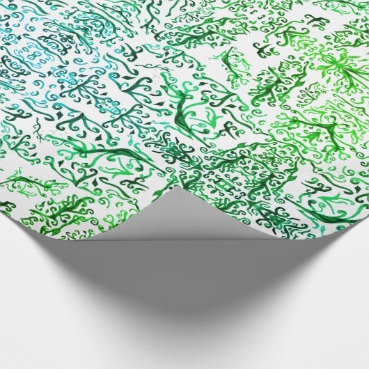 Waterverf bladeren inpakpapier (Hoek)