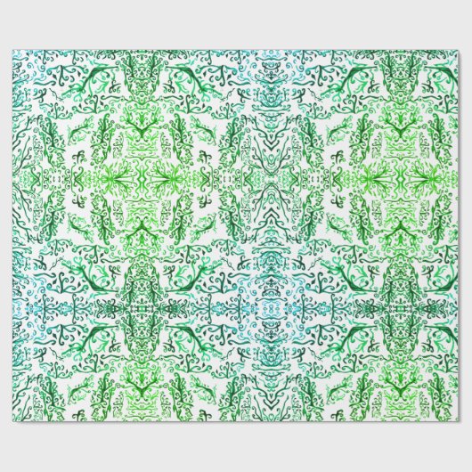 Waterverf bladeren inpakpapier (Vlak)