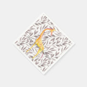 Waterverf Bladeren met Giraffe Gepersonaliseerd Servetten (Hoek)