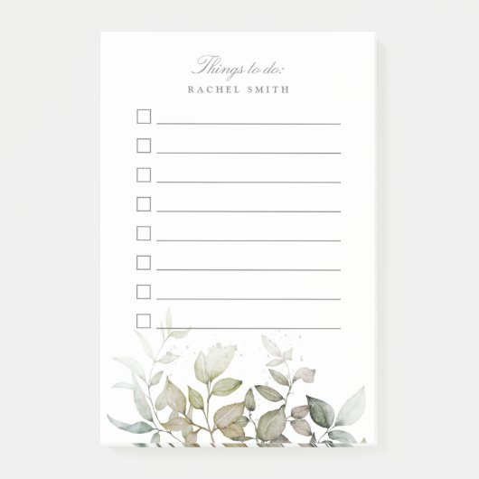 Waterverf bladeren om lijst te doen post-it® notes (Voorkant)