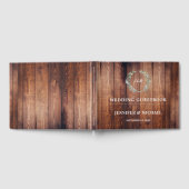 Waterverf bladeren op bijtende schuur Wedding Gastenboek (Volledig)