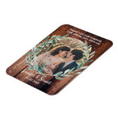 Waterverf bladeren op rustiek hout Dank u bruiloft Magneet (Linkerzijde)