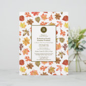 Waterverf Bladeren Patroon Herfst Familie Reünie (Staand voorkant)