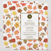 Waterverf Bladeren Patroon Herfst Familie Reünie (Voorkant / Achterkant)