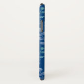 Waterverf bladeren patroon op een klassiek blauw Case-Mate iPhone case (Achterkant / rechts)