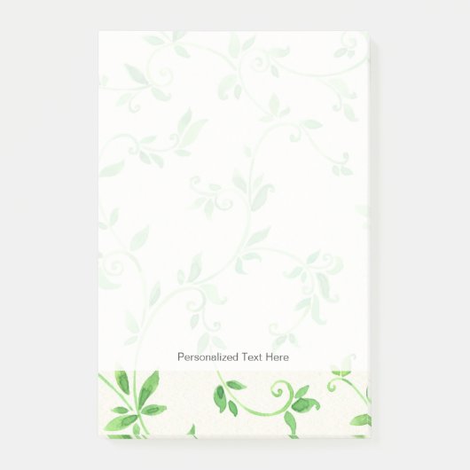 Waterverf bladeren patroon post-it® notes (Voorkant)