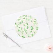 Waterverf bladeren patroon ronde sticker (Envelop)