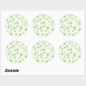 Waterverf bladeren patroon ronde sticker (Vel)