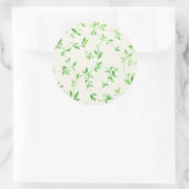 Waterverf bladeren patroon ronde sticker (Tas)