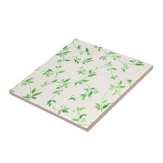 Waterverf bladeren patroon tegeltje (Zijkant)