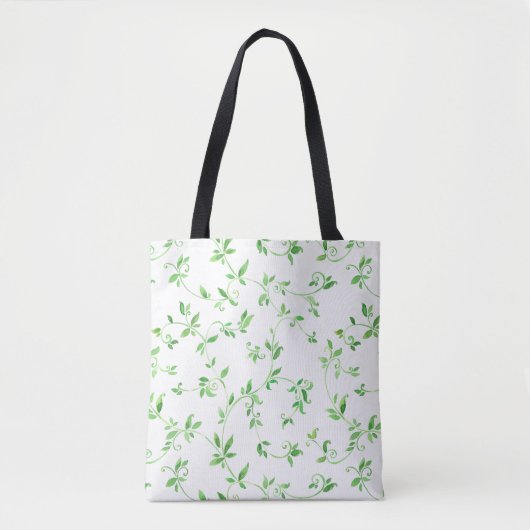 Waterverf bladeren patroon tote bag (Voorkant)