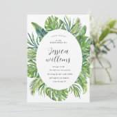 Waterverf bladeren tropisch Vrijgezellenfeest Kaart (Staand voorkant)