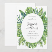 Waterverf bladeren tropisch Vrijgezellenfeest Kaart (Voorkant / Achterkant)